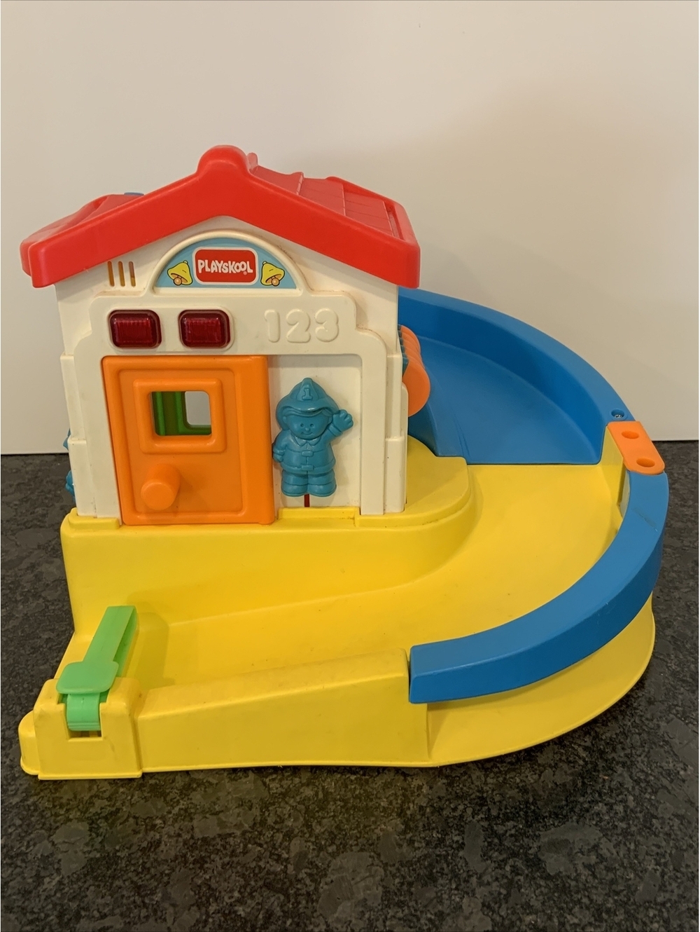 Vintage 1993 Playskool Fire Station Playset Ramp Lights Sounds WORKS